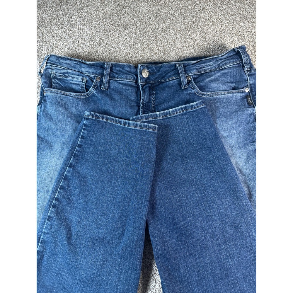 Silver Jeans Co Suki Straight Leg Blue Denim Jeans W93413EKC343 Size 18 L31